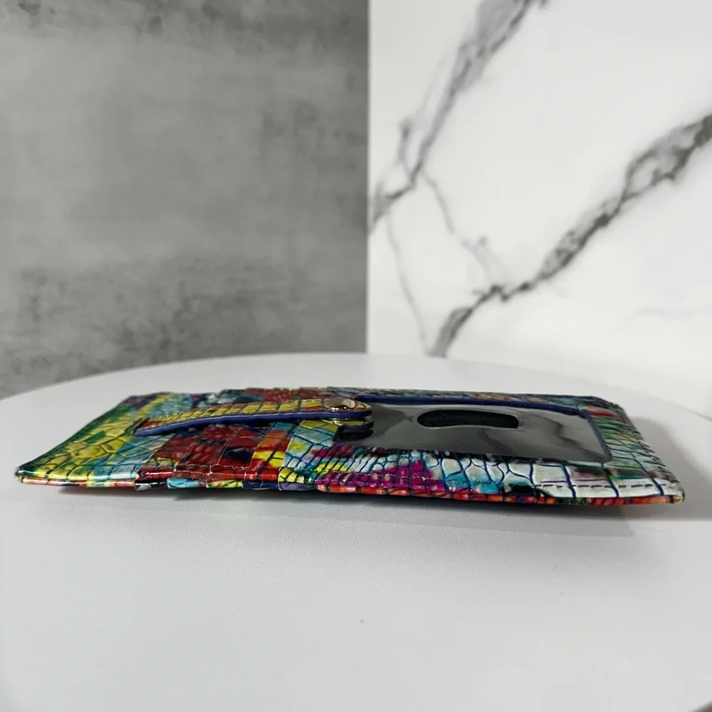Brahmin RARE Energy Melbourne Multicolor Genuine Leather Credit Card Wallet 🌈 - Picture 7 of 8